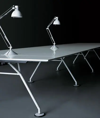 現代風会議用テーブル - NOMOS SYSTEM - TECNO - 硬化ガラス製 / 金属