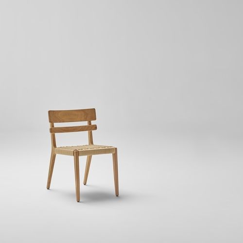 伝統的チェア - PARALEL - POINT - 屋内用 / チーク材 / 布製