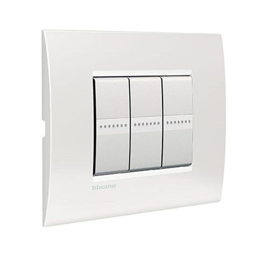 プッシュ式ボタンスイッチ - LIVINGLIGHT AIR - Bticino - 埋め込み式 / 3つ / 金属製