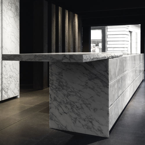 屋外用キッチン - gandhara - minotti cucine - 現代風 / 木製 / 石製