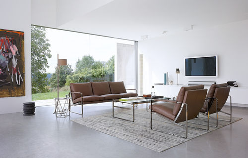 現代風ソファー - FABRICIUS - Walter Knoll - 革製 / 黒色 / 3人用