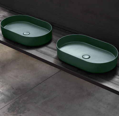 カウンタートップ型洗面器 - SHUI COMFORT - MUSCHIO - Ceramica Cielo/チエロ - セラミック製 / ダブル / 楕円形