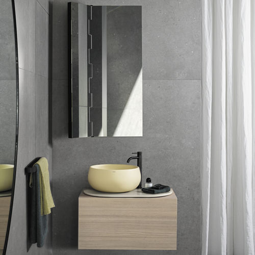 壁掛け式洗面台 - DELFO 76 - CANAPA/LINO/ROVERE SBIANCATO - Ceramica Cielo/チエロ - 木製 / セラミック製 / 現代風