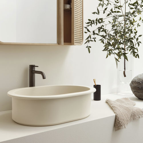 カウンタートップ型洗面器 - CATINO 55 - LINO - Ceramica Cielo/チエロ - セラミック製 / 楕円形 / 穴なし