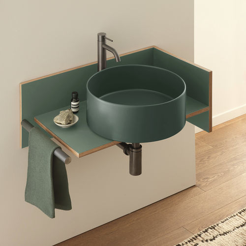 金属製バニティトップ - THEO 70 - MUSCHIO/FELCE - Ceramica Cielo/チエロ - Fenix NTM / タオル掛け付き