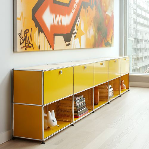 現代風サイドボード - USM Haller - USM Modular Furniture - 金属製 / オーダーメイド / モジュール式