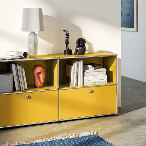 現代風サイドボード - USM Haller - USM Modular Furniture - 金属製 / 棚付き / モジュール式
