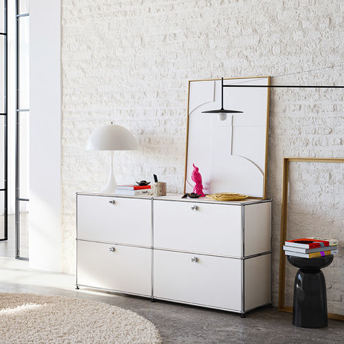 現代風サイドボード - USM Haller - USM Modular Furniture - 金属製 / モジュール式 / 開き戸