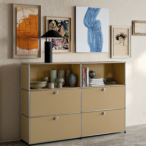 背の高いサイドボード - USM Haller - USM Modular Furniture - 現代風 / 金属製 / 棚付き