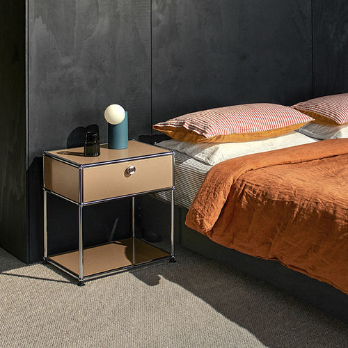 現代風ベッドサイドテーブル - USM Haller - USM Modular Furniture - 金属製 / 金属脚 / 長方形