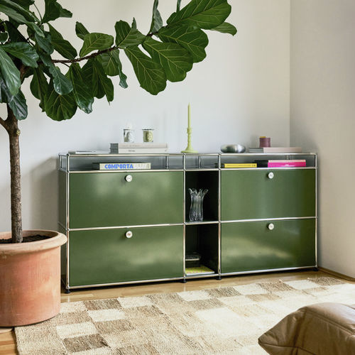 現代風サイドボードテーブル - USM Haller - USM Modular Furniture - 金属製 / 金属脚 / 長方形