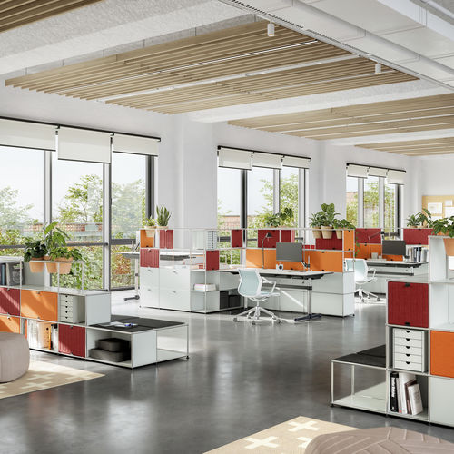 モジュール式棚 - USM Haller Soft Panel – Red and Orange - USM Modular Furniture - 自立型 / 現代風 / 合成繊維製