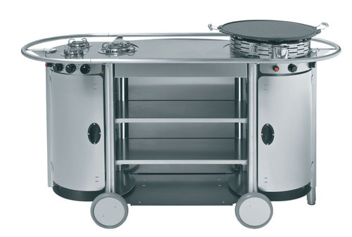 屋外用キッチン - BONGOS : TUS BG 005 LUX - Emme Group - インダストリアルスタイル / ステンレススチール製 / 一体型取っ手付き