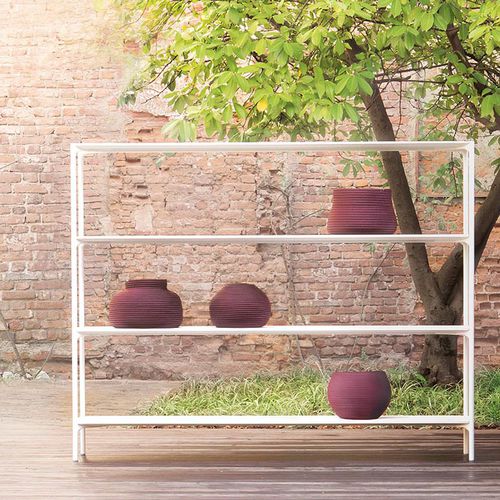 現代風棚 - PLANO - PAOLA LENTI - スチール製ニス / コンクリート製 / 庭用