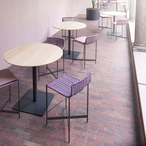 現代風バーテーブル - GIRO - PAOLA LENTI - アルミニウム / 円形 / 高さ調節可