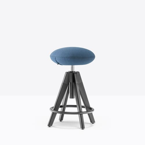 現代風デスク用スツール - arki-stool ARKW8/2 - PEDRALI - 布製 / オーク材製脚 / スチール脚