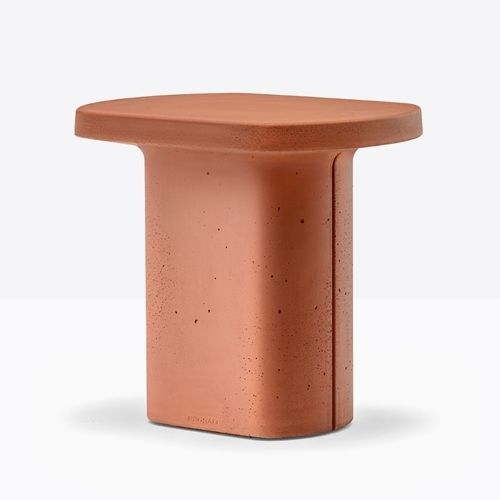 現代風ローテーブル - CAEMENTUM CMT 40x30x35 - PEDRALI - セメント / セメント脚 / 楕円形