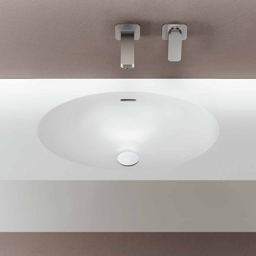 一体型洗面器 - DROP - PLANIT - コーリアン®製 / 組み込み式カウンタートップ付 / 楕円形