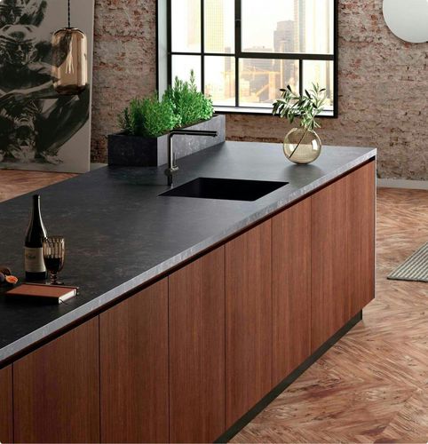 Silestone®製カウンタ－トップ - Loft Series - Cosentino/コセンティーノ - キッチン用 / 黒色 / 四角い縁