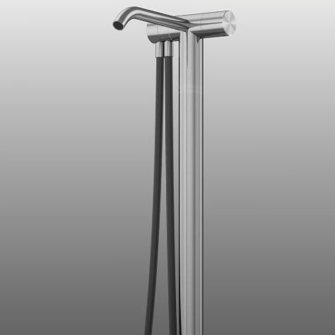 ステンレス316L製浴槽用混合水栓 - HUM 24 62 - QuadroDesign - 自立式 / 現代風 / ブラッシング仕上げ