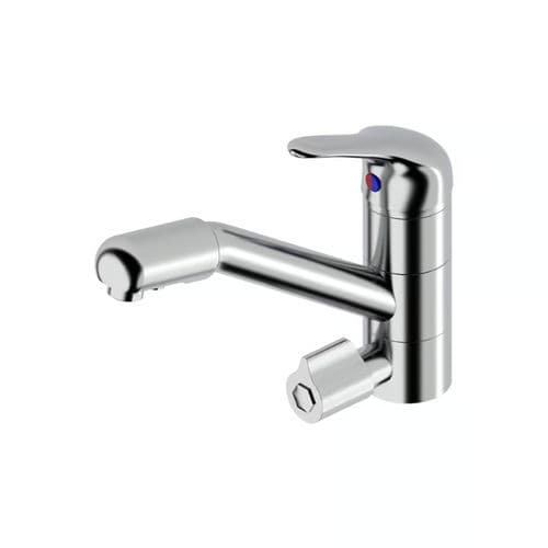カウンタートップ混合水栓 - IDEALAQUA 64P/1 - QuadroDesign - 真ちゅう製 / キッチン用 / 三方