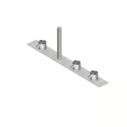 洗面器用ダブルハンドル混合水栓 - SOURCE 12 97 R - QuadroDesign - カウンタートップ / ステンレス製 / バスルーム用