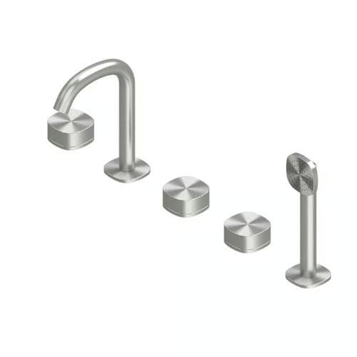 ブラッシュドステンレススチール浴槽用混合水栓 - SUPER 22 98 - QuadroDesign - ステンレス316L製 / 領域 / 現代風