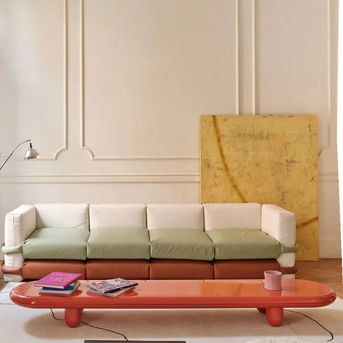 現代風ローテーブル - EXPLORER  - BD Barcelona Design - ラッカー塗装MDF / 塗装鋼脚 / 楕円形
