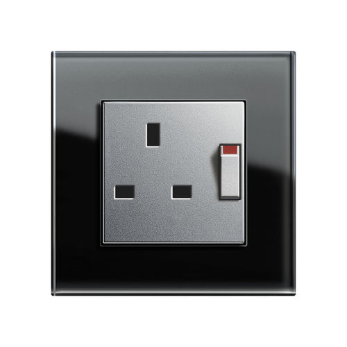 電流コンセント - BRITISH STANDARD (BS 1363-2) - Gira - はめ込み式 / ガラス製 / 現代風
