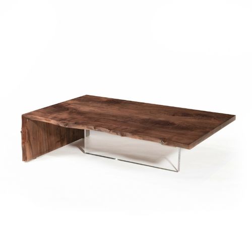現代風ローテーブル - PLEXI - Hudson Furniture - プレキシガラス®製 / ウォールナット / 長方形