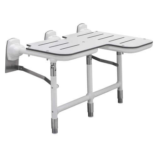 折り畳み式シャワーシート - B-918116L/R Bariatric - Bobrick Washroom Equipment - 壁取り付け式 / 亜鉛めっき / スチール製