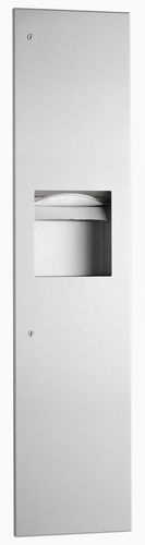 組み込み式ペーパータオルディスペンサー - B-38034 TRIMLINESERIES&trade; - Bobrick Washroom Equipment - ステンレススチール製 / ゴミ箱付き