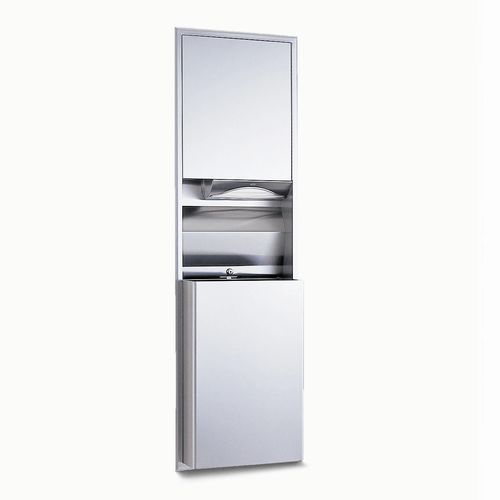 壁取り付け式ペーパータオルディスペンサー - B-3944 ClassicSeries® - Bobrick Washroom Equipment - ステンレススチール製 / ゴミ箱付き