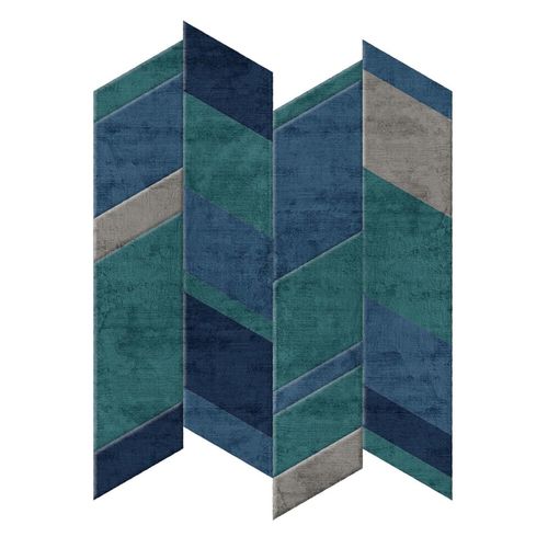 現代風絨毯 - SEA - Sirecom Tappeti - 幾何学 / 竹繊維製 / ハンド房付け