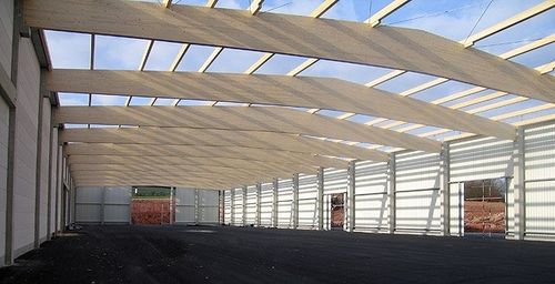木製接着合板梁 - REIFEN MÜLLER - HESS TIMBER - 短形断面 / 二重傾斜式屋根用