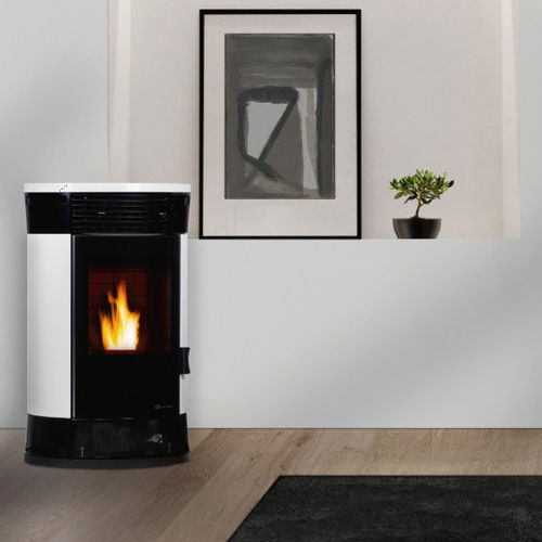 ぺレットストーブ - ATENAS - ECOFOREST - 14 kW / 多燃料 / 現代風