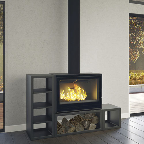 薪ストーブ - BLOC HORIZONTAL  - SEGUIN - 7 kW / 現代風 / スチール製