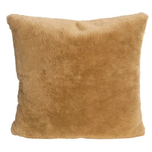フェイクファー(人工毛皮)枕 - GUANACO CAMEL 929 - TISCA ITALIA - 正方形
