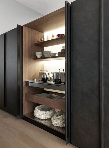 現代風キッチン用戸棚 - VALCUCINE - 木製 / ガラス製 / ステンレススチール