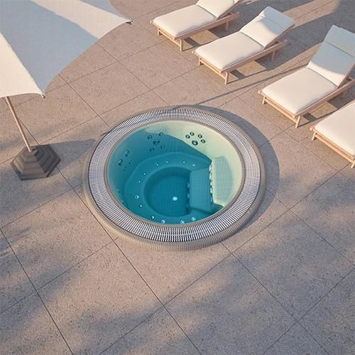 ビルトイン式ジャグジー - OASIS 40 - Aquavia Spa - 円形 / 6人用 / 4人用