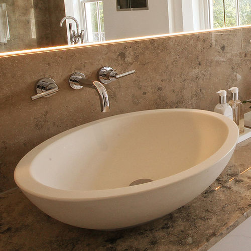 カウンタートップ型洗面器 - OVB SERIES - Castello Luxury Baths - 複合素材 / 石製 / 調整可能ミラー付