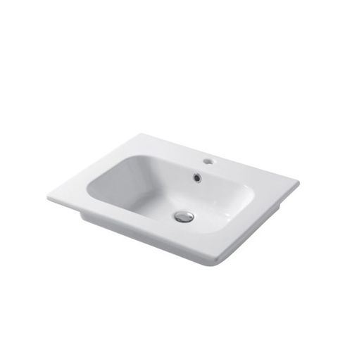 組み込み型洗面器 - QUBO : QS06151101 - Disegno Ceramica - セラミック製 / 長方形 / 現代風