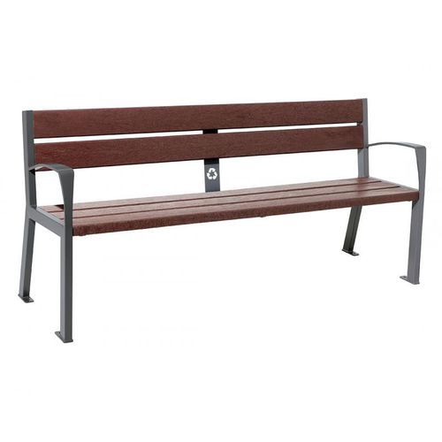 現代風公共ベンチ - SILAOS® 5 SLATS - PROCITY - 再生プラスチック製 / 溶融亜鉛メッキ鋼製 / スチール製