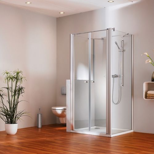 ヒンジ付きシャワースクリーン - 501 DESIGN PURE - Hüppe - 枠付き