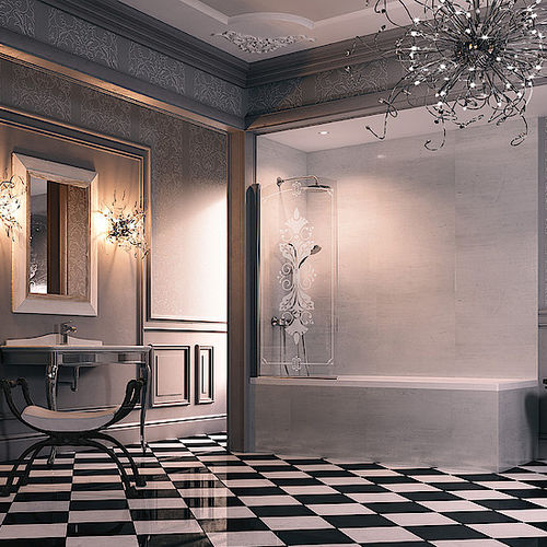 固定シャワースクリーン - DESIGN VICTORIAN - Hüppe - 枠無し