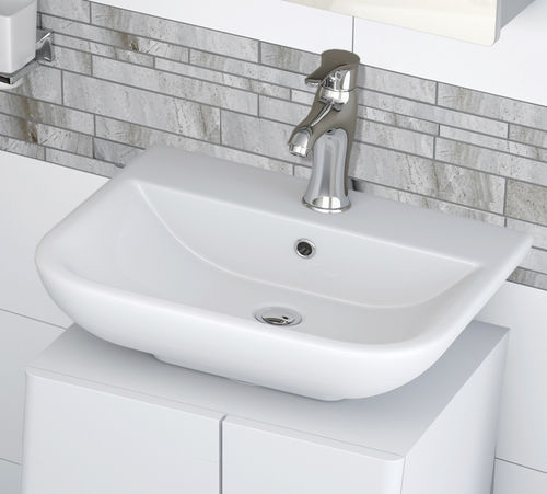 壁掛け式洗面器 - SVWH50BA1 - Lecico - セラミック製 / 長方形 / 現代風