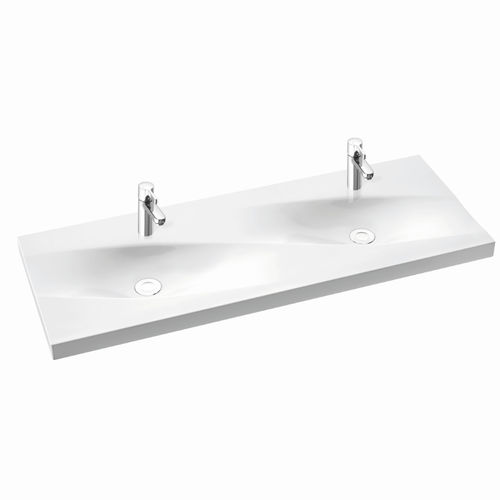 壁掛け式洗面器 - NOEL 120 D - Marmorin - セラミック製 / 組み込み式カウンタートップ付 / ダブル