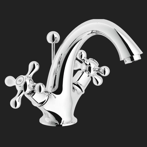 洗面器用ダブルハンドル混合水栓 - GRAZIA: GRC5118/6CR - Nobili Rubinetterie - カウンタートップ / 真ちゅう製 / ステンレススチール製