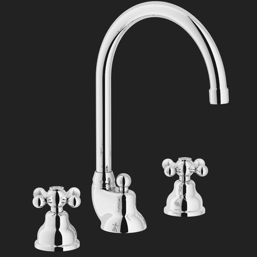 洗面器用ダブルハンドル混合水栓 - GRAZIA: GRC5012/1CR - Nobili Rubinetterie - カウンタートップ / ステンレス製 / バスルーム用