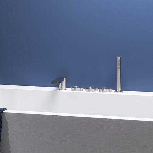 バスタブ用ダブルハンドル混合水栓 - PR50EJ201INOX - Ritmonio Rubinetterie Srl - カウンタートップ / ステンレス製 / バスルーム用